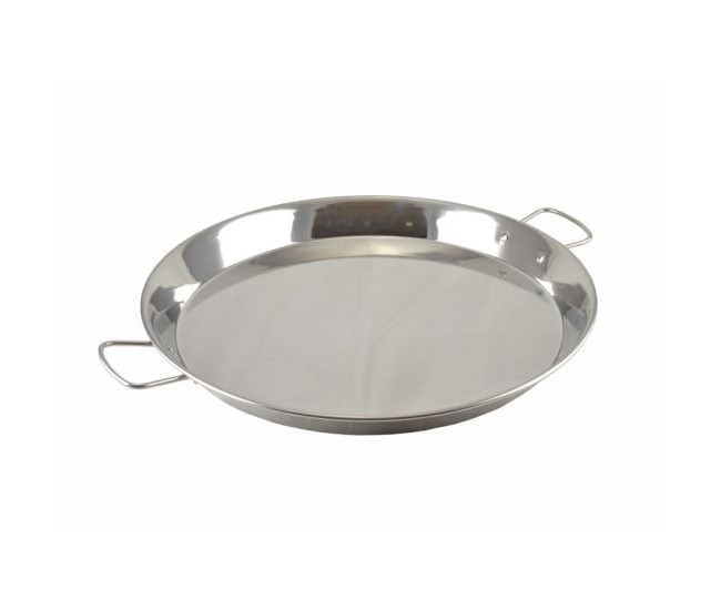 Tigaie pentru paella, rotunda, inox, cu manere, 40.5 cm, Perfect Home 