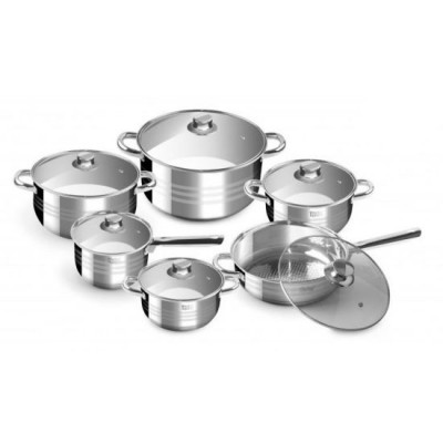 Set oale cu capac, inox, 12 piese, Perfect Home Diamond