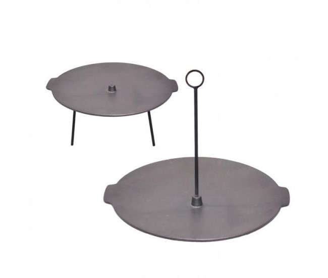 Disc pentru gratar, fonta, 2 functii, cu picioare si agatator, 44x23.5 cm, Perfect Home