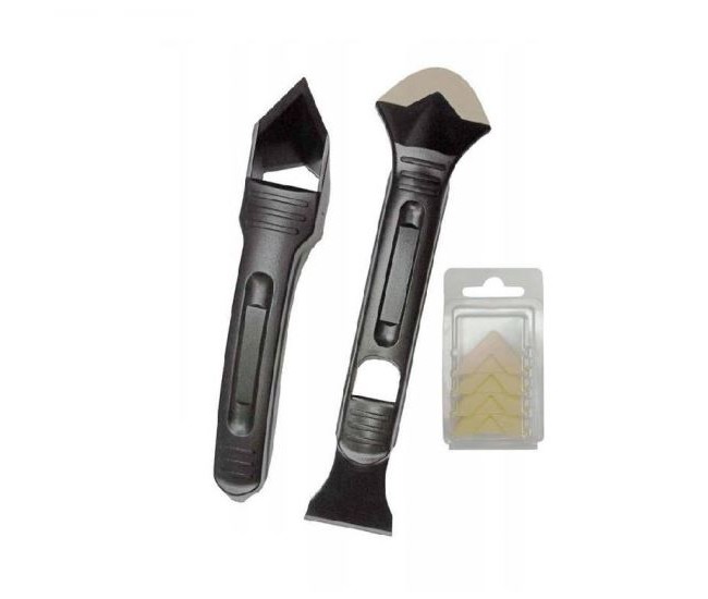 Set razuitor si spatula intins, pentru silicon, 2 buc, 5 varfuri, Dedra