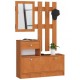 Set mobilier hol, placa laminata, cu pantofar, cuier, oglinda, arin, 90x25x70/100 cm