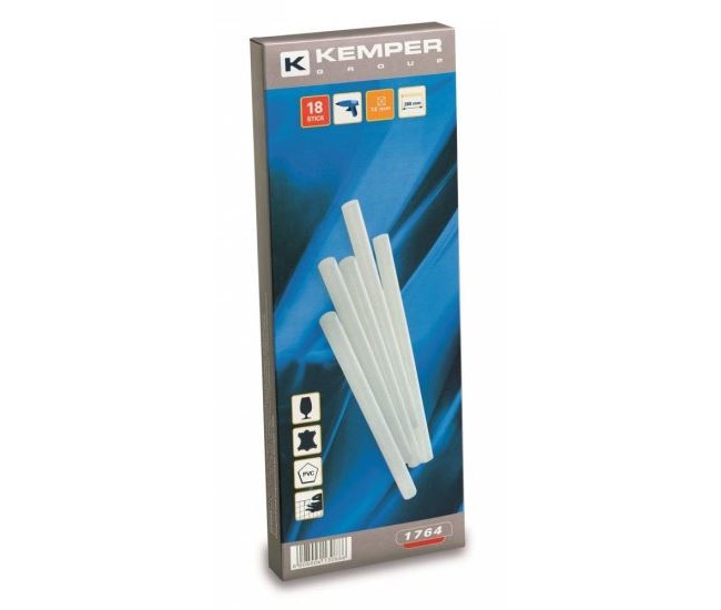 Baton silicon pentru pistol lipit, set 12 buc, 12x100 mm, Kemper