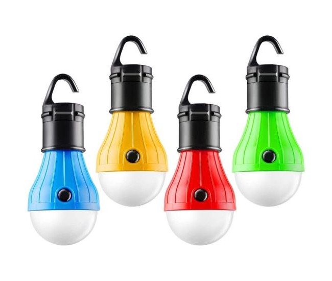 Lampa pentru gradina, camping, tip bec, multicolor, 3xAAA, 5.3x5.3x12 cm