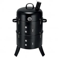 Gratar gradina, grill rotund, cu capac, 3 etaje, 44x78 cm, Smoker