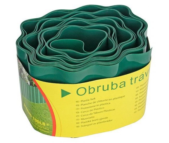 Bordura gazon din plastic, verde, 9 m x 200 mm