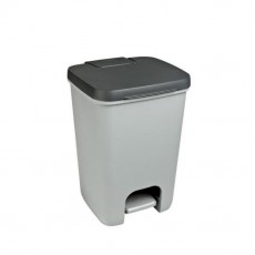 Cos de gunoi cu pedala, plastic, gri, 20 L, 30.3x29.4x42.8 cm, Curver