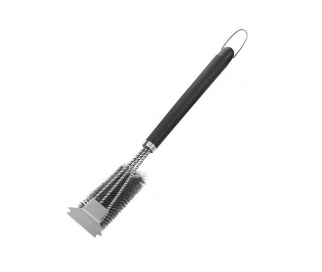 Perie pentru curatat gratar, grill, inox, 2 in 1, sarma si racleta, 40x7x8 cm