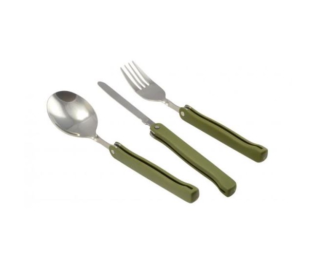 Tacamuri camping cu husa de poliester, inox, pliabile, set 3 piese, 19.5 cm, Perfect Home 