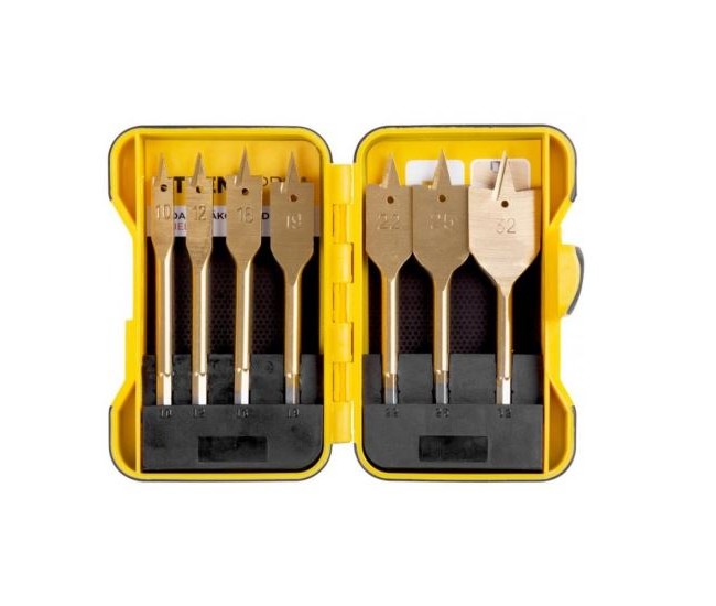 Burghiu plat pentru lemn, set 7 buc, 10-32 mm, Strend Pro