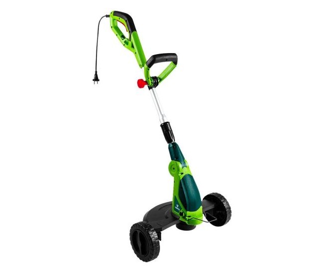 Motocoasa, trimmer, pentru tuns iarba, electric, cu 2 roti, 550 W, 32 cm, Verto