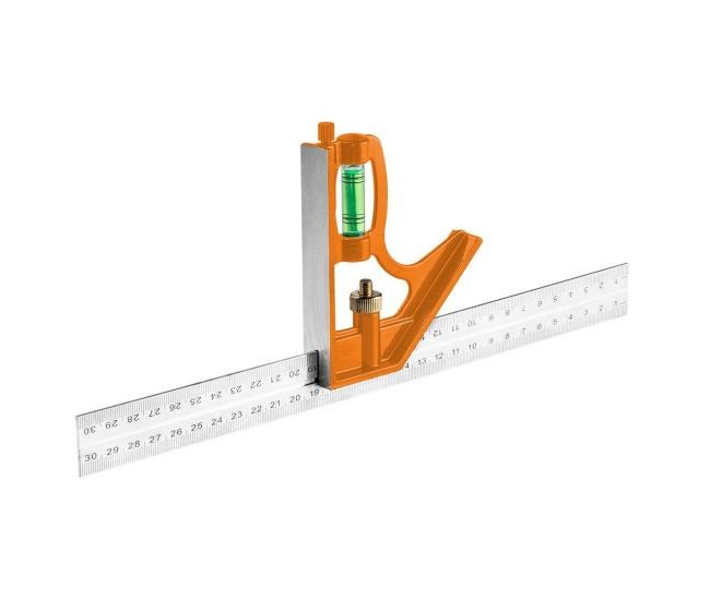 Liniar multifunctional de masurat unghiuri, otel, 30 cm, NEO 