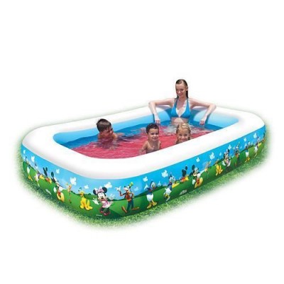 Piscina gonflabila pentru copii, dreptunghiulara, model Mickey Mouse, 262x175x51 cm, Bestway