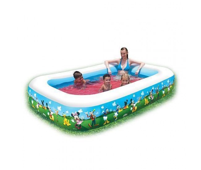 Piscina gonflabila pentru copii, dreptunghiulara, model Mickey Mouse, 262x175x51 cm, Bestway