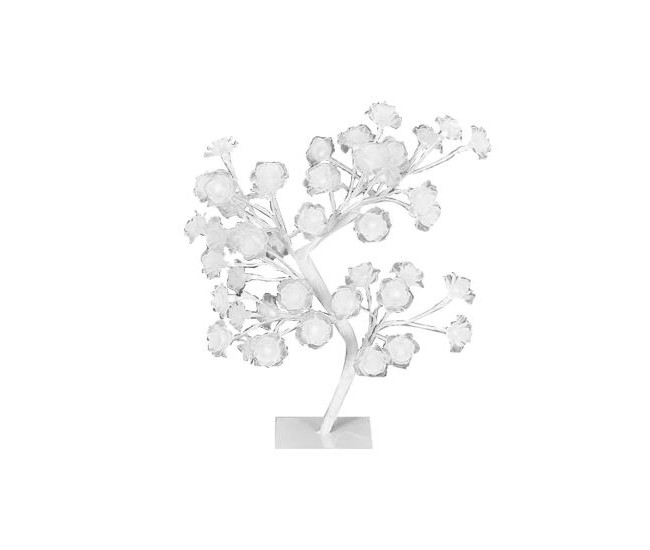 Decoratiune iarna, copac cu frunze, LED, 3xAA, 45 cm