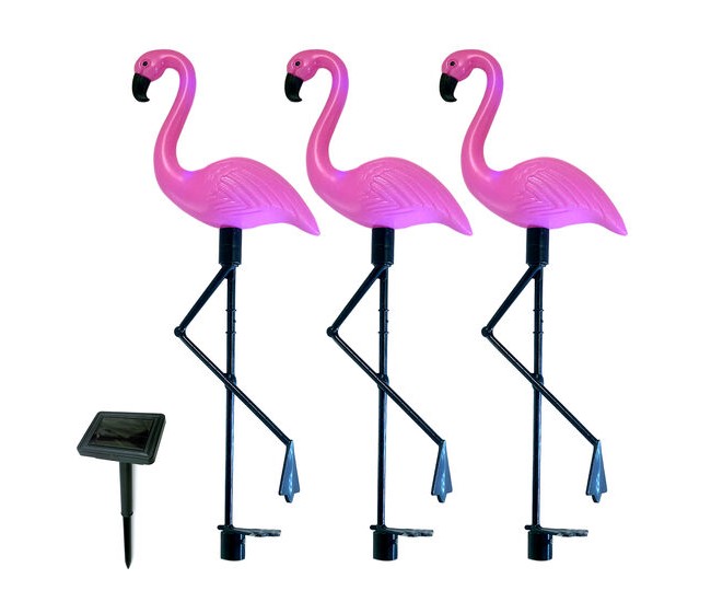 Lampa solara pentru gradina, 3 flamingo, 18x6x52 cm, Strend Pro