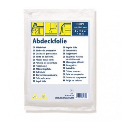 Folie acoperire, protectie, HDPE, 4x2.5 m, 10 mp