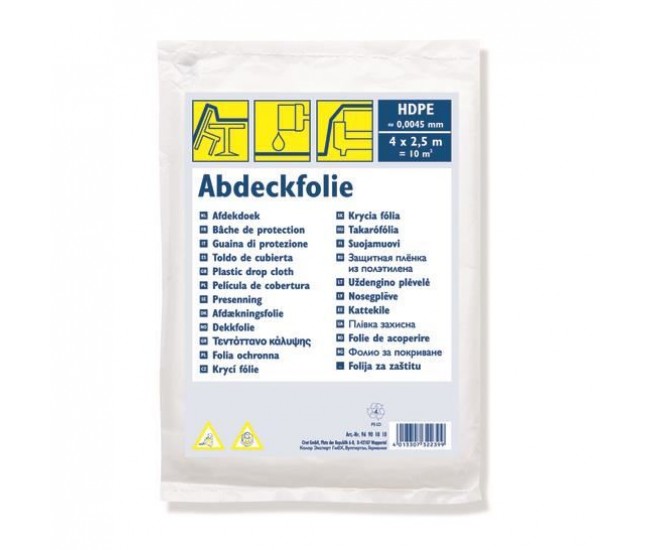 Folie acoperire, protectie, HDPE, 4x2.5 m, 10 mp