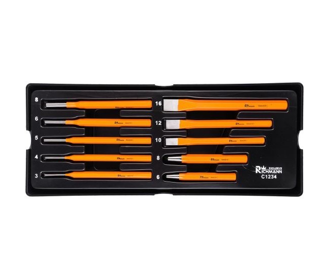 Set dalti si punctatoare diverse marimi, sertar TIP A (385x150 mm) pentru dulap mobil, 10 elemente, RICHMANN EXCLUSIVE