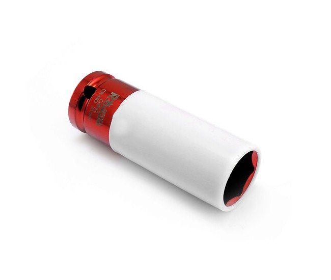 Cap tubular impact plastificat 21mm, cheie cu protectie pentru jante aluminiu