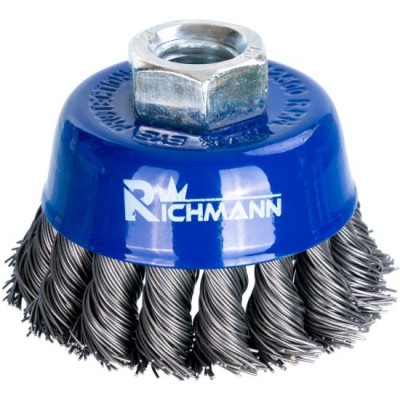 Perie sarma otel, tip cupa, cu toroane, M14, 65 mm, Richmann 