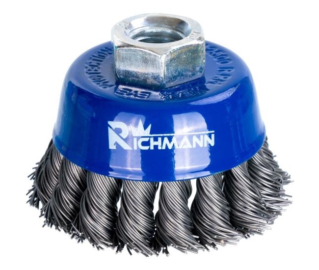 Perie sarma otel, tip cupa, cu toroane, M14, 65 mm, Richmann 