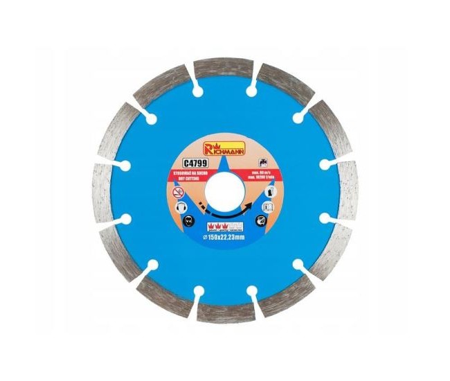 Disc diamantat segmentat, beton, taiere uscata,150 mm/22.23 mm, Richmann Exclusive