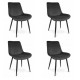 Set 4 scaune bucatarie/living, catifea, metal, negru,  54x61x83 cm, Viva