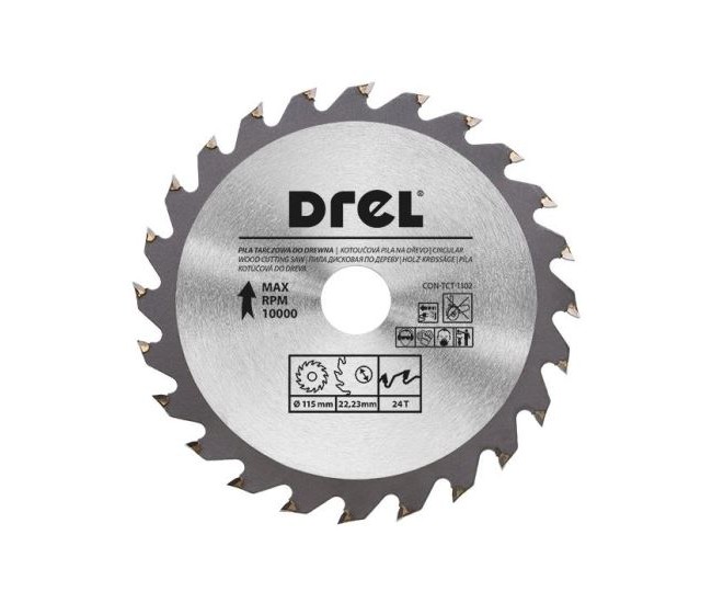 Disc circular vidia, 24 dinti, 115 mm, Drel