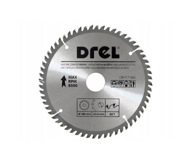 Disc circular vidia, 60 dinti, 180 mm, Drel