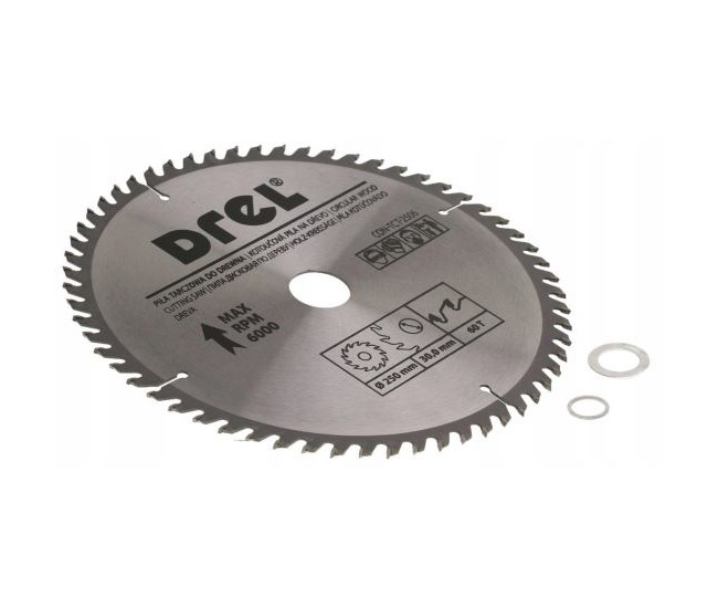 Disc circular vidia, 60 dinti, 250 mm, Drel