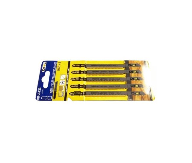 Panza, lama, fierastrau pendular, pentru lemn, plastic, HCS, prindere tip T, set 5 buc, 125 mm, Drel