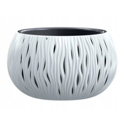 Ghiveci decorativ de flori, rotund, alb, 29x19.5 cm, Sandy Bowl