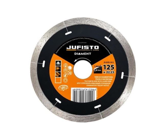 Disc diamantat continuu subtire, 125x1.4 mm, Jufisto