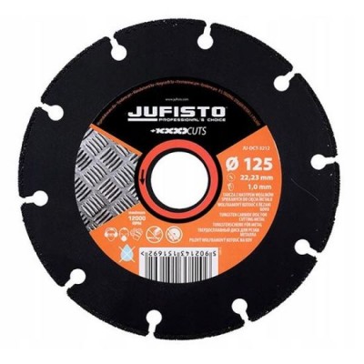 Disc diamantat segmentat, metal, taiere uscata, 125 mm/22.23 mm, Jufisto