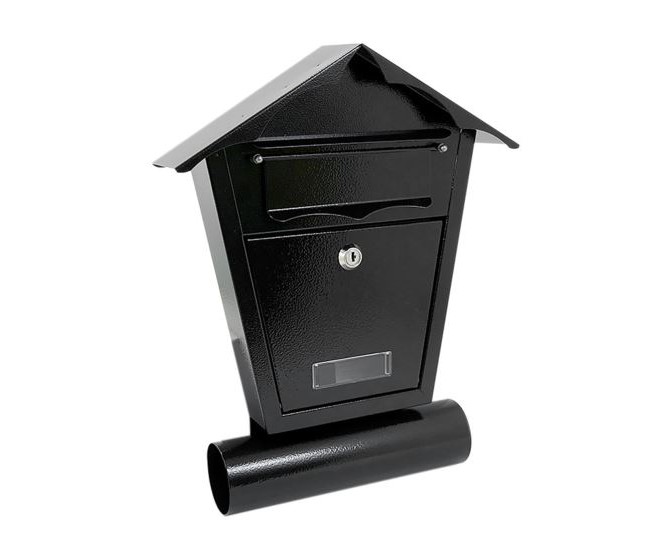 Cutie postala, cu loc pentru ziar, negru, format B6, 29.5x7.5x37.5 cm, Damech