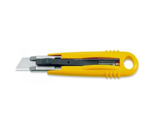 Cutter ergonomic trapezoidal retractabil cu arc, OLFA