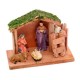 Decoratiune Craciun, polirasina, lemn, Nasterea lui Iisus, iesle cu animale, 15x6.5x11 cm, Magic Home