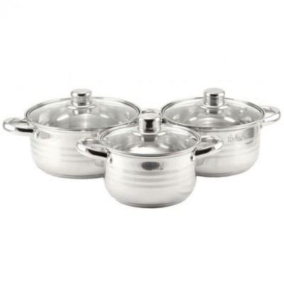 Set oale cu capac, inox, 6 piese, Perfect Home Diamond