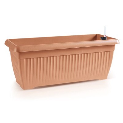 Jardiniera pentru flori cu sistem irigatie, Prosperplast, maro, 60x25.7x23.8 cm