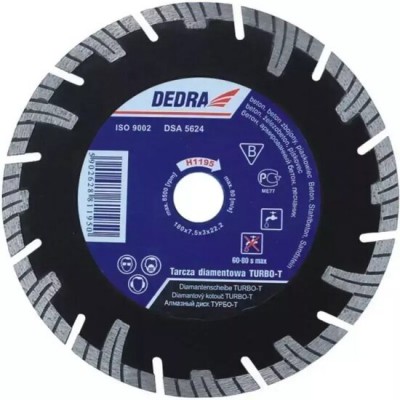 Disc diamantat segmentat pentru beton armat, 115mm, Dedra