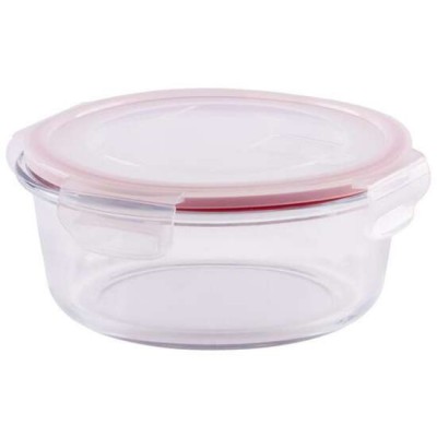 Recipient pentru alimente, BSG3, 0950 ml, 17x7 cm, rotund, sticla borosilicata/PP, Clip, MagicHome