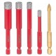 Set burghie diamantate uscate, burghiu de sticla, 5 piese, 6-8-10-12 mm, HEX, Strend Pro Premium