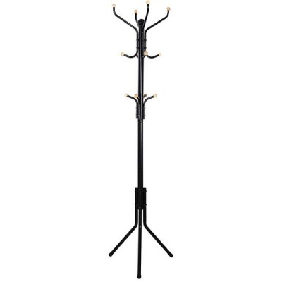 Cuier, Songmics, 12 carlige, metal, negru, 44x44x182 cm