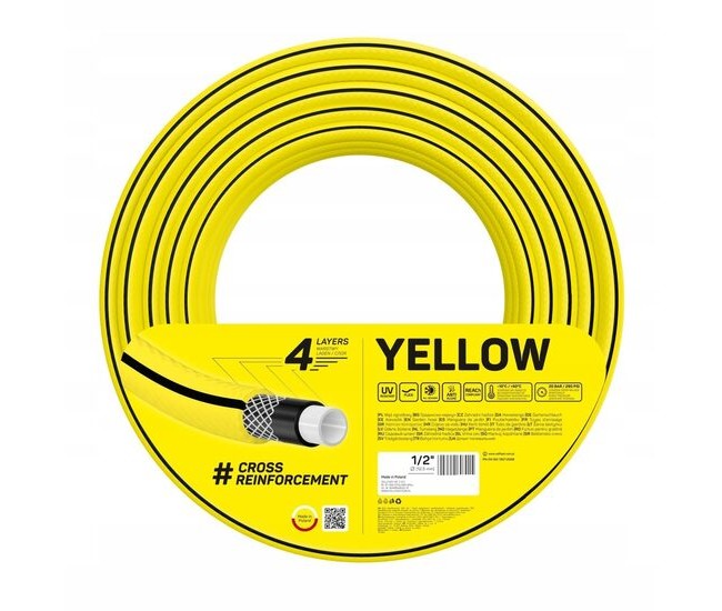 Furtun gradina, Cellfast Yellow, 4 straturi, 1/2'', 50 m