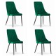 Set 4 scaune bucatarie/living, Artool, Imola, catifea, metal, verde, 48.5x61x93.5 cm