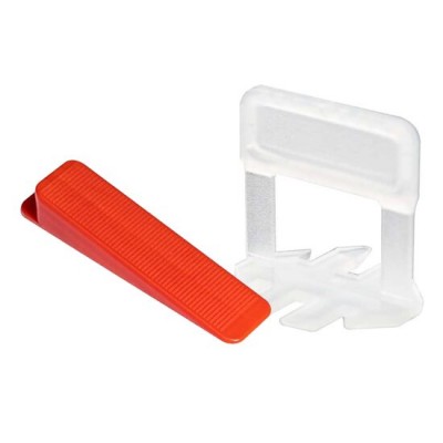 Set de nivelare si aliniere a placilor ceramice, distantiere 500 buc x 1 mm, pene 100 buc, Beorol