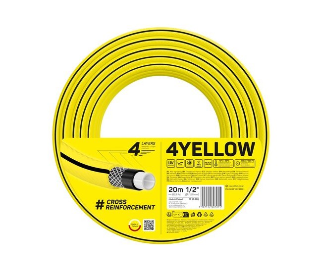 Furtun gradina, Cellfast Yellow, 4 straturi, 1/2, 20 m