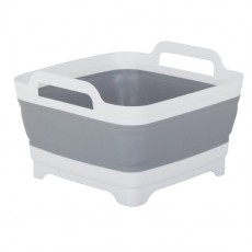 Uscator, scurgator, cutie/caserola alimente pentru camping, Verk Group, silicon, pliabila, gri, 8 L, 29x31x20 cm