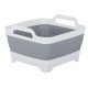 Uscator, scurgator, cutie/caserola alimente pentru camping, Verk Group, silicon, pliabila, gri, 8 L, 29x31x20 cm