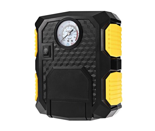 Compresor aer auto, Verk Group, 12 V, 150 PSI, 10 bar, cu LED, manometru, 19.5x15.5x7.5 cm